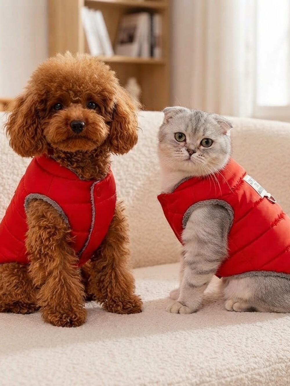 ✨ "Love Is The Answer" Red Puffer Pet Vest / Coat - Size Small (NWT) ✨